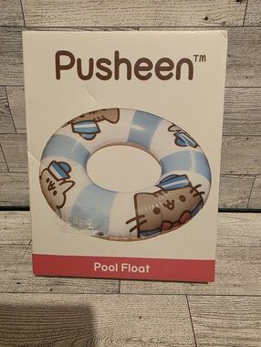 Pusheen Light Blue & White Striped Inflatable Swim Ring